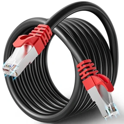 Afbeelding van Soibke LAN kabel 10 meter Cat 7 ethernet platte netwerkkabel 30 m lang hoge snelheid outdoor indoor