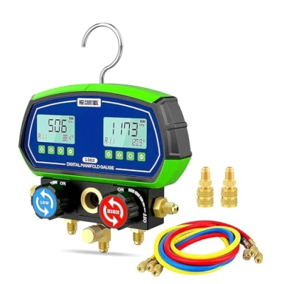 Afbeelding van L302 Digitale Manometer Gas HVAC Koelmiddelspruitstuk Manometers Met 3 Leidingen 90 Koelmiddelen Voor Koelsystemen R32 R410a