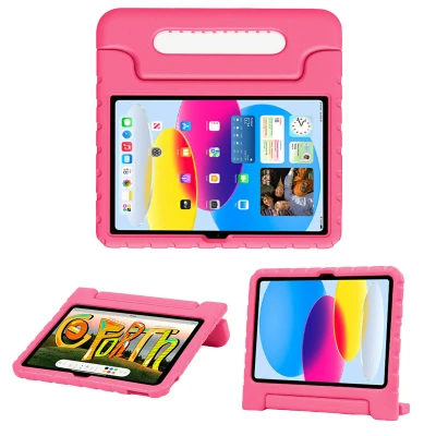 Afbeelding van Apple iPad 10.9 (2022) Hoes: iMoshion Kidsproof Backcover met handvat Shockproof/Valbescherming Softcase,Backcover Roze Siliconen En TPU (