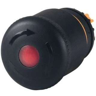 Afbeelding van Eaton rmq titan m22 frontelement stop drukknop kleur zwart verlicht ontgrendelen door draaien kn 38mm kunstst frontring 271540