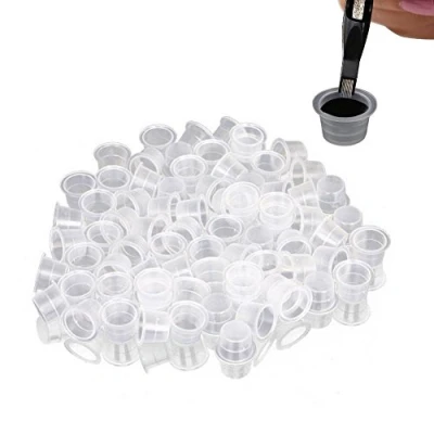 Afbeelding van Filfeel 100 stks/set Tattoo Inkt Cap Cup Pot Medium Grote Plastic Microblading Pigment Accessoires Houder voor Machine, Accessoires, Naalden, Kits (M)