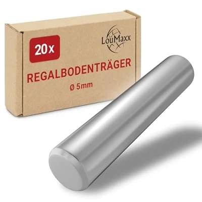 Afbeelding van LouMaxx plankdragers 5 mm 20 stuks inlegplankhouders bodemdragers voor planken vernikkeld plankhouder van massief staal