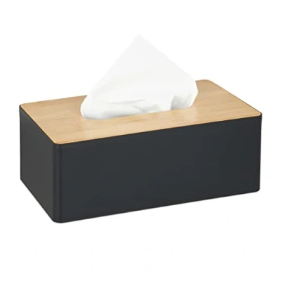 Afbeelding van Relaxdays tissue box kunststof grote tissuehouder badkamer moderne zakdoekendoos xxl