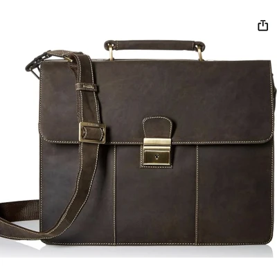 Afbeelding van Visconti Apollo Messenger Bag Aktetas leder Geolied leer kwaliteit
