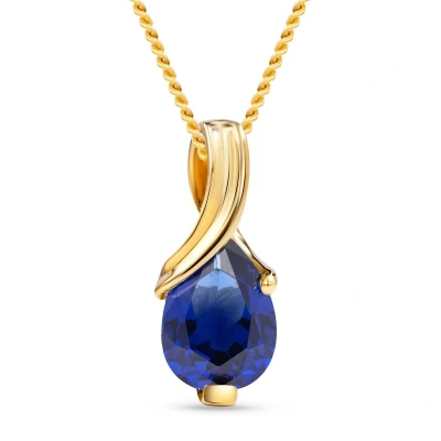 Afbeelding van Miore Saffier Gouden Ketting Dames 18k verguld Hanger 14k Goud