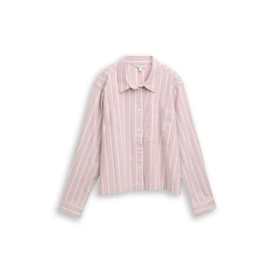 Afbeelding van TOM Tailor Denim BOXY Overhemdblouse, Dames, Maat: XS, Dusty rose/white stripe