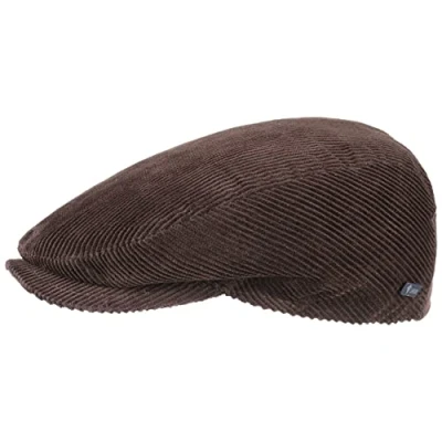 Afbeelding van Lipodo Cord Flatcap heren/dames/kinderen Made in Italy van katoen met voering Capmaten 49 61 cm cap zomer/winter M (56 57 cm) bruin