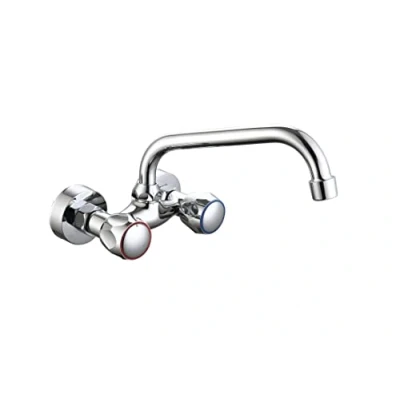 Afbeelding van DP bath BC150 gootsteenarmatuur wandinstallatie Sauco 150, zilver