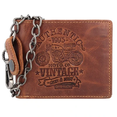 Afbeelding van Greenburry Vintage Cafe Racer RFID Portemonnee, Heren, Maat: One Size, Braun