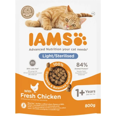 Afbeelding van 4x Iams Kat Adult Sterilised Overweight Kip 800 gr