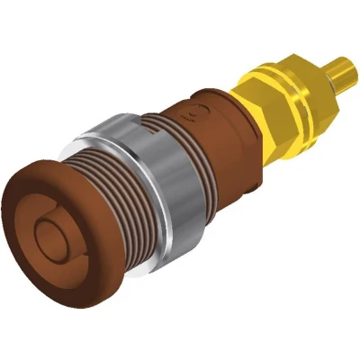 Afbeelding van SKS Hirschmann SEB 2600 G M4 Veiligheids labconnector, female Bus, inbouw verticaal Stift Ø: 4 mm Bruin 1 stuk(s)