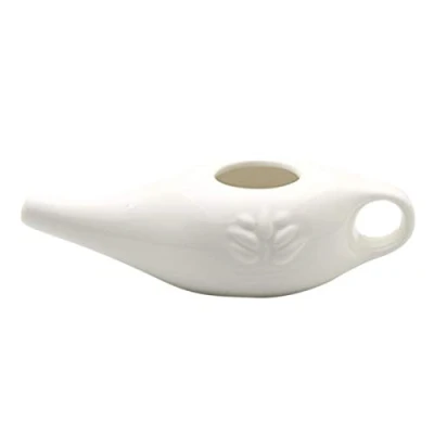 Afbeelding van Neti Pot, Ceramic Sinus Rinse Bottle Nose Cleaner, Nasal Irrigation System, Washing Kit, Comfortable Spout Pot For Rhinitis Allergy (250ml)