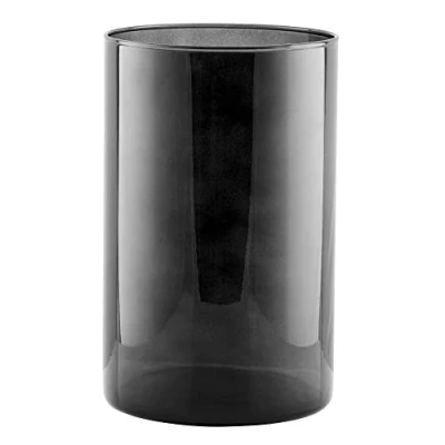 Afbeelding van TREND FOR HOME Halloween Vaas voor Bloemen 21,5 Bloem Cilinder Gekleurd Glas Gerookte Hoge Zwarte Grote Vazen Vloerstaande Kaarsenhouder Brede Hals Ø 13,5 cm Fleur Smoky