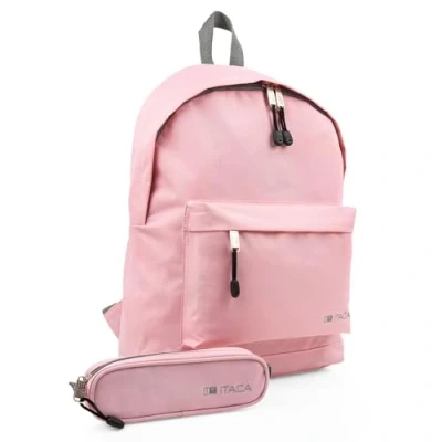 Afbeelding van ITACA Rugzak Ergonomisch Schooltas met Polyester Voering Backpack Gewatteerde rug en bandjes comfortabel verstelbaar Meisje 2 afdelingen een vo, Roze
