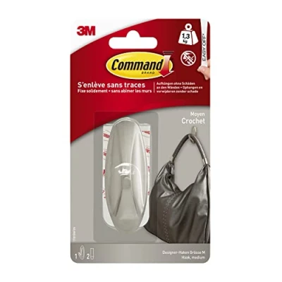 Afbeelding van 3M Command Design Haak, Maat: M, zilver