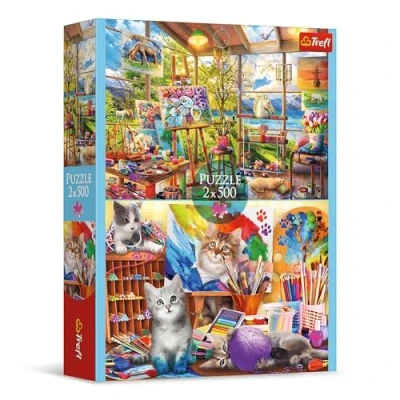 Afbeelding van Trefl Puzzel 2 in 1: Verfkunst x 500 stukjes Set van twee legpuzzels, DIY, Creatieve ontspanning, voor volwassenen en kinderen vanaf 10 jaar