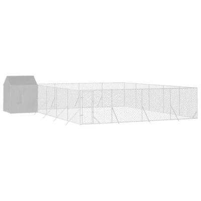 Afbeelding van vidaXL Hondenkennel met dak 10x10x2,5 m gegalvaniseerd staal zilver