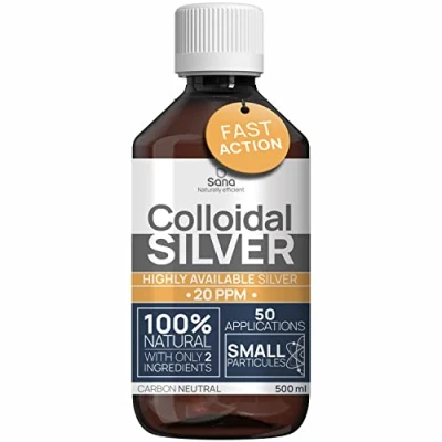 Afbeelding van Colloïdaal zilver 20 PPM ● voor mensen en honden Zeer bio actief hydrosol zilverwater de beste resultaten koolstofneutraal 100% natuurlijk: 2 ingrediënten (500 ML)