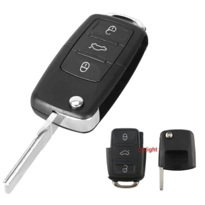 Afbeelding van kuyuansu Compatibel voor 2 Knoppen 3 Afstandsbediening Flip Opvouwbare Autosleutel Shell VW MK4 Bora Golf 4 5 6 Passat Polo Touran (3bt)