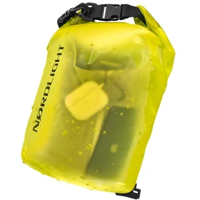 Afbeelding van Nordlight Dry Bag en Waterdichte Tas (15L, Geel) pakzak met rolsluiting schouderband Zwemmen, strand, kanoën, staand peddelen, duiken