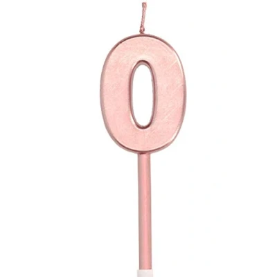 Afbeelding van Folat Verjaardagskaars 0 Roségoud Metallic