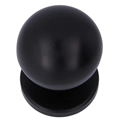 Afbeelding van Amig Ronde knop voor buitendeuren toegangsdeuren handgreep diameter Ø 70 mm roestvrij staal 18/8 zwart inclusief schroef en bevestigingsmoer