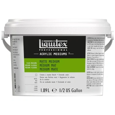 Afbeelding van Liquitex 5339 Professional mat medium voor acrylverf, geeft kleuren een oppervlak en vermindert glans, vloeibaar 1,89 liter fles