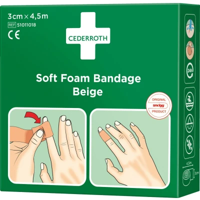 Afbeelding van CEDERROTH Soft Foam verband voor vinger en teen 3 cm x 4.5 m beige