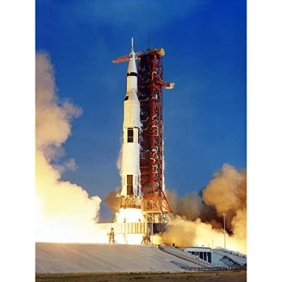 Afbeelding van Artery8 Ruimte NASA Apollo 11 Rocket Launch Lift Off Foto Extra Grote XL Wall Art Poster Print