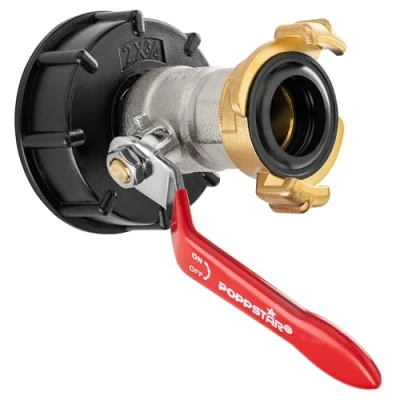 Afbeelding van Poppstar IBC Kraan voor container met Geka Koppeling (3/4 inch) Tapkraan Watertankdeksel en Slangaansluiting