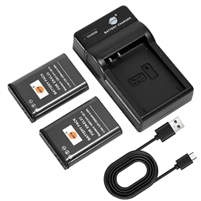 Afbeelding van DSTE en EL23 camera accu (2 stuks) oplader, compatibel met Nikon Coolpix P600, S810c, P900S