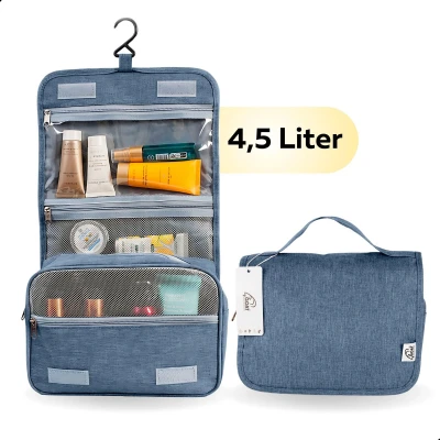 Afbeelding van GOAT Outdoor Reis Toilettas met haak Unisex Travel organizer 4,5 liter Navy