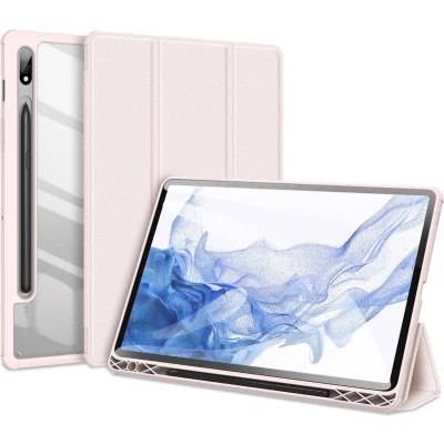 Afbeelding van Samsung Galaxy Tab S7 Hoes: Dux Ducis Toby Bookcase Shockproof/Valbescherming Roze Kunststof Tablet Hoezen