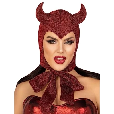 Afbeelding van Leg Avenue Duivel Kostuum Rode Luxe Kap Hellgirl Rood One Size Halloween Verkleedkleding