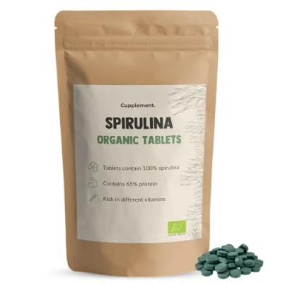 Afbeelding van Cupplement Spirulina 300 Tabletten Biologisch Geen Poeder of Vlokken Supplement Superfood Hawaii Chlorella Alg Algen