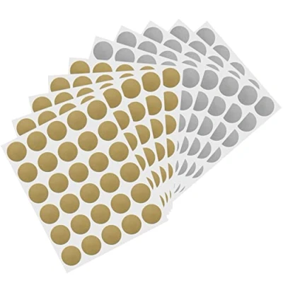 Afbeelding van Afkrasstickers, 10 vellen 300 stuks ronde krasloten kraskaarten, zelfklevende schil en plak kras holografische sticker, voor activiteitsgunsten, verrassing, cadeaunotities, kaarten, doe het zelf