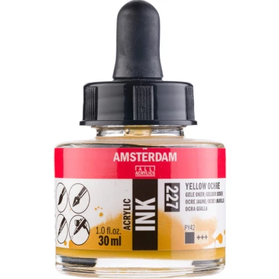 Afbeelding van Amsterdam Acrylic Ink Fles 30 ml Gele Oker 227