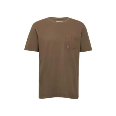 Afbeelding van s.Oliver MIT Brusttasche Tshirt basic, Heren, Maat: Large, Sandstein