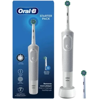 Afbeelding van Oral B Vitality Wit Elektrische Tandenborstel Starterpack met 2 CrossAction opzetborstels