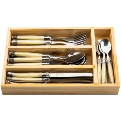 Afbeelding van Laguiole Style de Vie Bestekset Couvert Premium Line Parelmoer 24 Delig