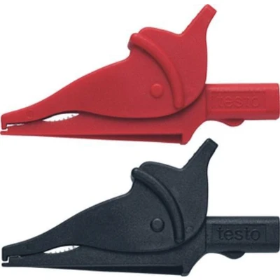Afbeelding van testo 0590 0008 Krokodillenklemmenset Bus 4 mm CAT III 600 V Zwart, Rood