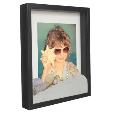 Afbeelding van BD ART Box 3D, 30 x 40 cm, objectlijst, fotolijst, vierkant, zwart, om te vullen, dieper voor objecten, souvenirs 3 wanddecoratie of desktop