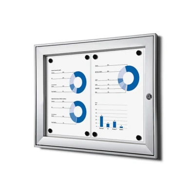 Afbeelding van Vitrinebord luxe 2x A4 zilver