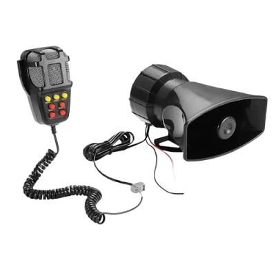 Afbeelding van Mioke Auto sirene luidspreker voertuig 12 V 100 W 7 geluid hoorn met microfoon PA politie noodsignaal claxon