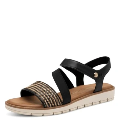 Afbeelding van MARCO TOZZI MT Soft Lining Dames Slippers en Sandalen BLACK COMB MAAT 40