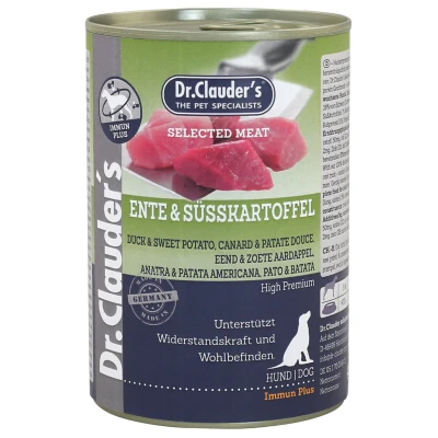 Afbeelding van Dr.Clauder&#039;s Selected Meat Immuun Plus Eend&amp;Zoete Aardappel Hondenvoer 400 g