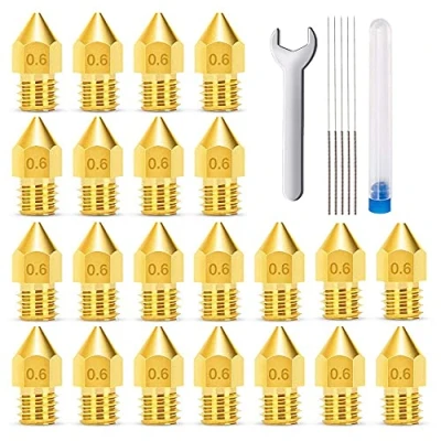 Afbeelding van MMOBIEL 20x E3D Extruder Printer Nozzles 0,6 mm messing V5 V6 3D voor 1,75 filament