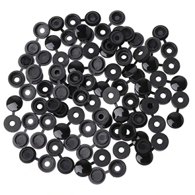 Afbeelding van Schroef Covers scharnierende plastic schroefdoppen knop voor meubels decoratieve 5 kleur (50 stuks, zwart)
