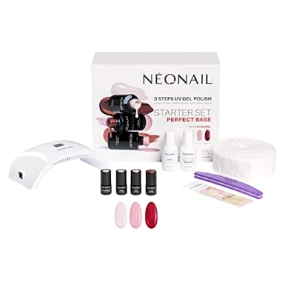 Afbeelding van NEONAIL Perfect Base Starterset met lamp, LCD display, 3 x nagellak en accessoires