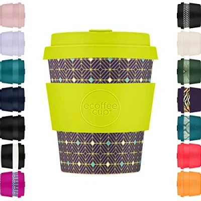 Afbeelding van Ecoffee Cup Hubertus Primus PLA Koffiebeker to Go 240 ml Geel Siliconen